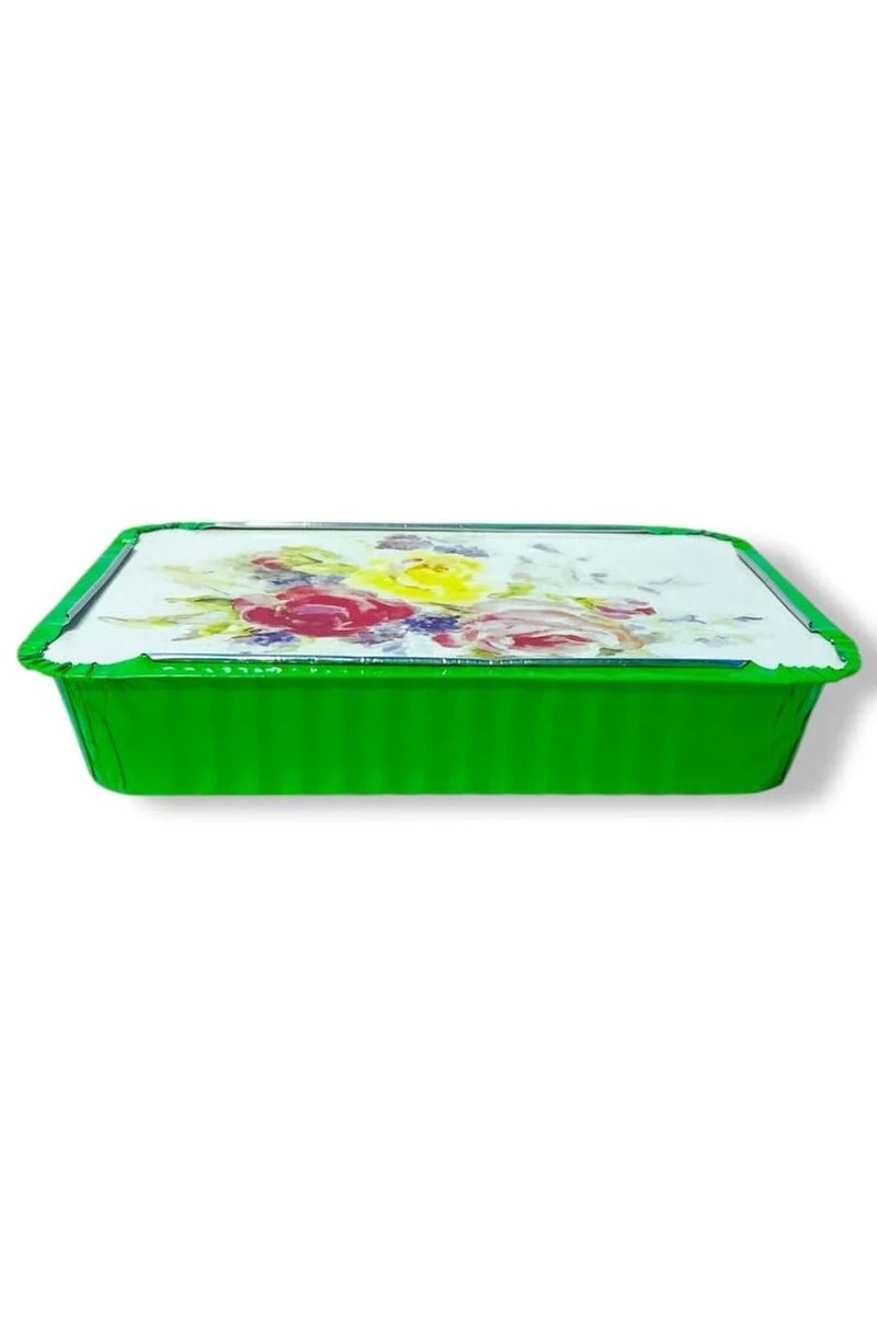 Medium Green Tin Plate - 100 Pieces | Ideal for desserts, side dishes, and occasions - Sturdy, clean, and food safe