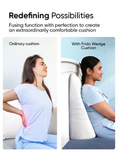 Frido Frido Wedge Plus Pillow for Sleeping & Acid Reflux Relief, Memory Foam & High Resillience Foam, Orthopedic Wedge Cushion for Leg Elevator, Pregnancy, GERD,Teal Blue- Pack of 1  - Image 2