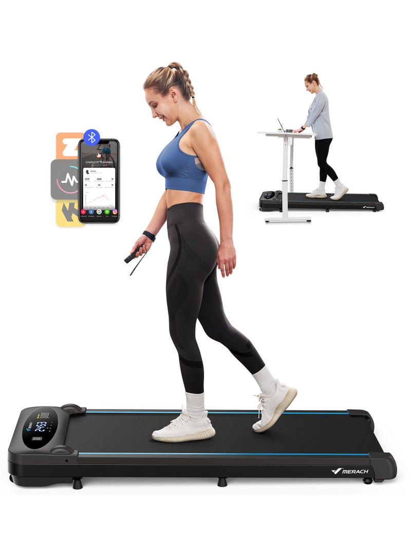 ميراتش وسادة المشي MERACH، جهاز مشي 3 في 1 للمنزل، جهاز مشي مكتبي للمنزل والمكتب، جهاز مشي بسرعة 1-6 كم/ساعة، جهاز مشي بقوة 2.75 حصان مع جهاز تحكم عن بعد، وسادة مشي فائقة الهدوء 45 ديسيبل، شاشة LED - Image 1