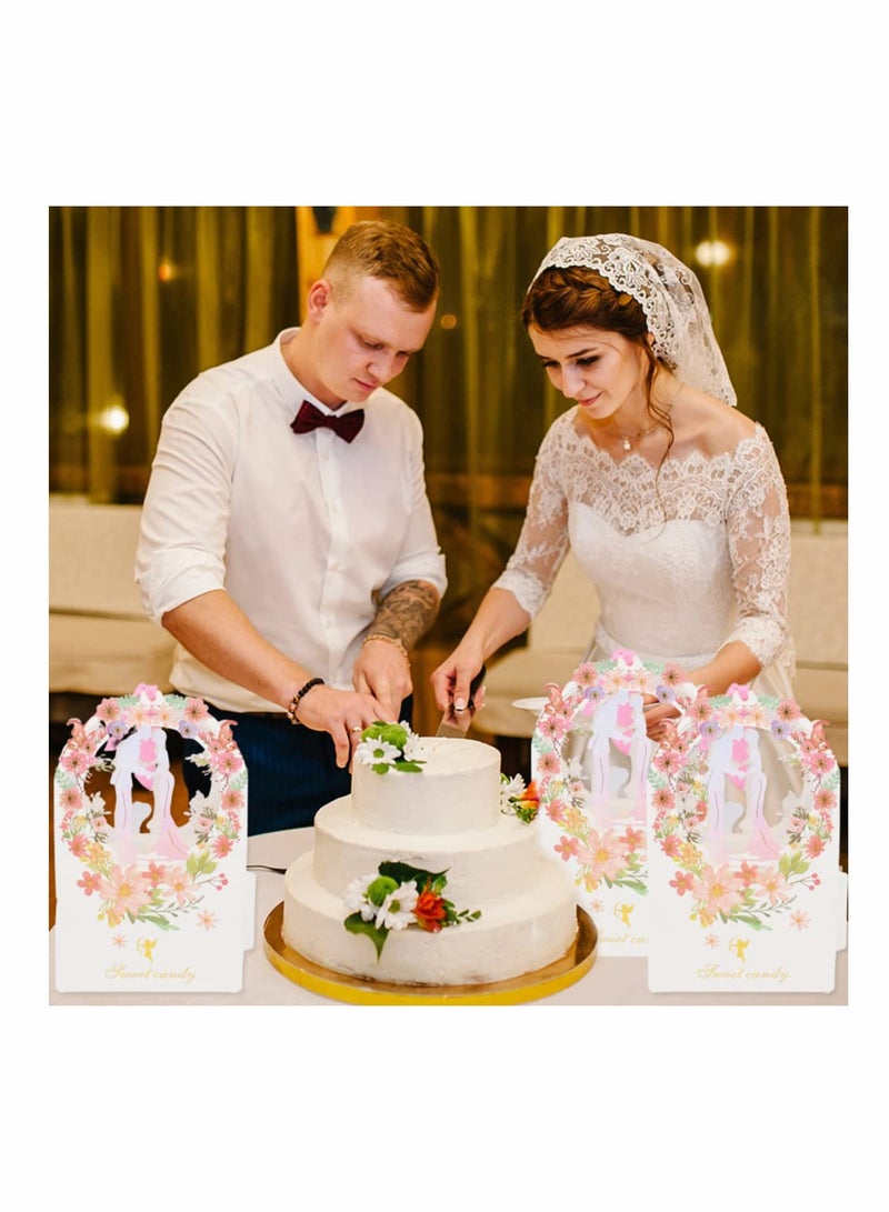 30Pcs Wedding Candy Gifts Boxes for Wedding Broken Flower Candy Box Bow Gift Companion Gift Box Wedding White Cardboard Small Paper Box - Image 3