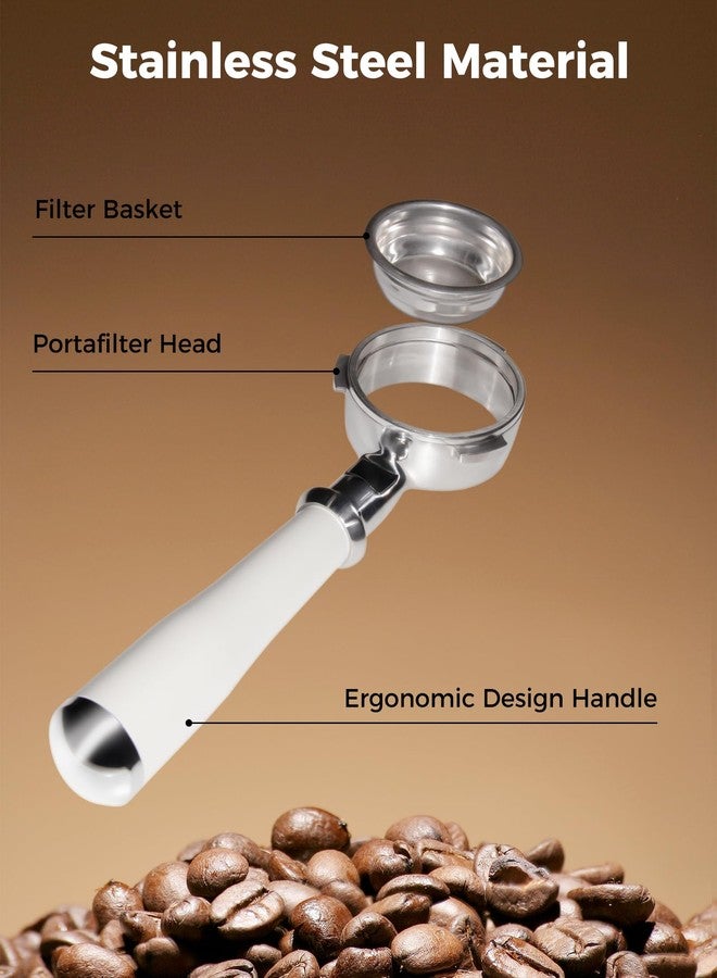Tuni 58mm Bottomless Portafilter Fits E2 Espresso Machine, 3 Ears Espresso Portafilter with 18g Filter Basket, Stainless Steel - Image 2