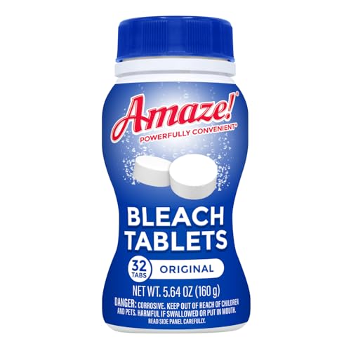 AMAZE Ultra Concentrated Bleach Tablets 32 tablets Original Scent for Laundry Toilet and Multipurpose Home Cleaning No Splash Liquid Bleach Alternative