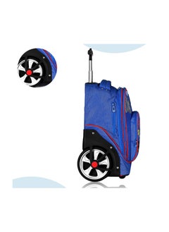 Eazy Kids 18" Set of 2 Formula Racing  Big Wheel Trolley School  And Pencil Case - Blue  - Image 4
