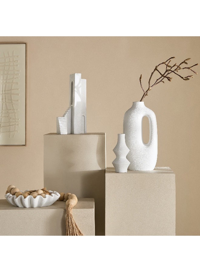 Home Box White Polyresin Stuco Finish Vase for Home Decor - Image 4