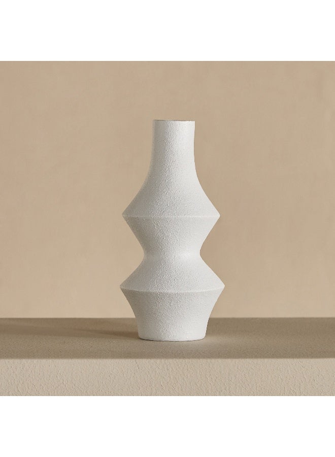 Home Box White Polyresin Stuco Finish Vase for Home Decor - Image 1