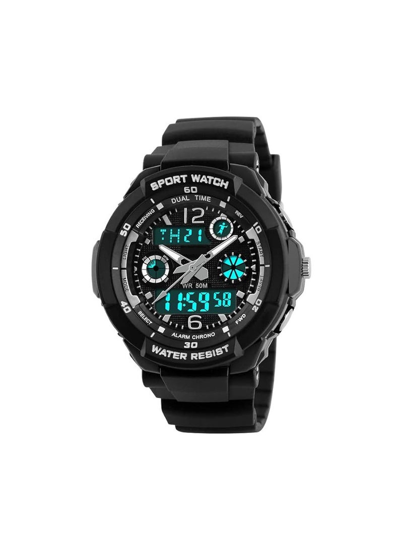 Zikra Womens Digital Watch, Led Sports Military, 12h/24h Waterproof, 50m Water Resistant Quartz Stopwatch Date Dual Time Backlight Watches, For Outdoor Sports, Dual Time Dial(with Packaging Box) - Image 1