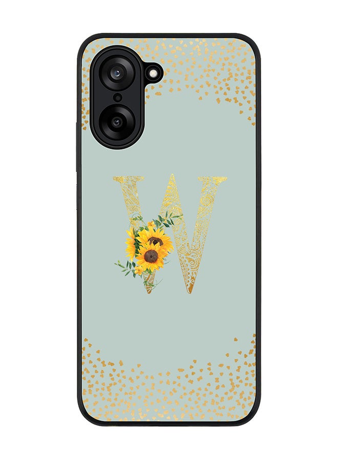 Stylizedd For OnePlus Nord CE5 / Ace 5 Racing Case,Slim fit Camera Protection, Shockproof Thin Phone cover  - Custom Floral Monogram - W  (Light Grey )