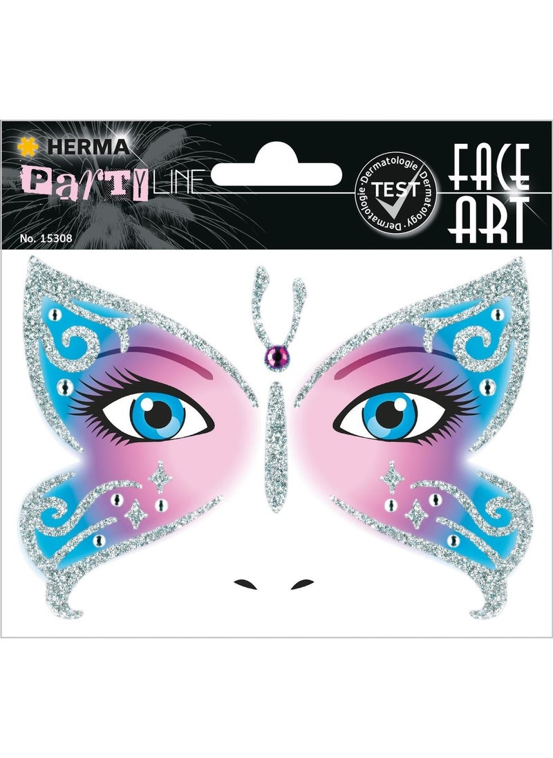 Herma Face Art Decor Face Decoration Sticker Butterfly  - Image 1