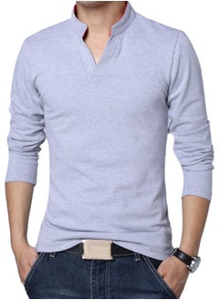 NIBEMINENT Solid Long Sleeves T-Shirt Grey 