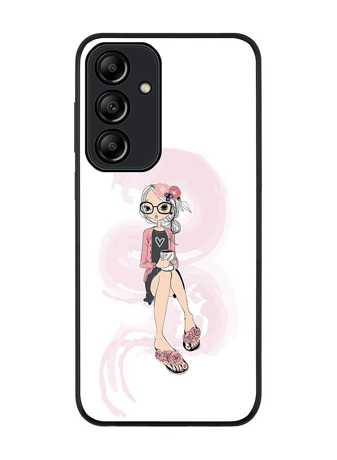 Stylizedd Rugged Black Edge Case for Samsung Galaxy A55, Slim fit Soft Case Flexible Rubber Edges Anti Drop TPU Gel Thin Cover -  Nerdy Cute - Image 1