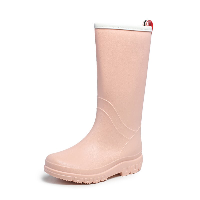 Korean Fashion Waterproof Ladies Rain Boots Pink 