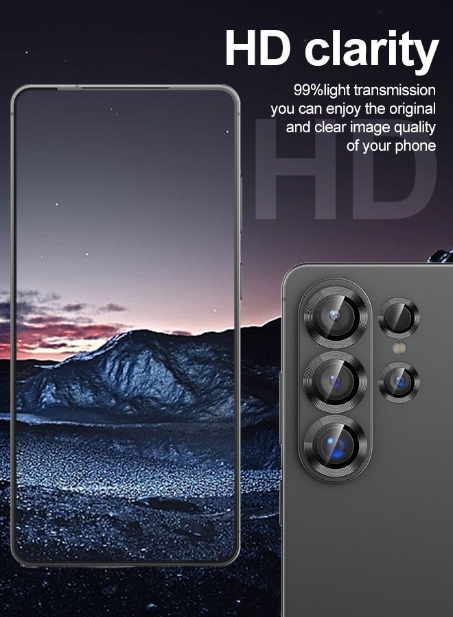 Tersely Camera Lens Protector for Samsung Galaxy S26 Ultra 2026, 9H Transparent Camera Tempered Glass Grade Shatterproof, Anti-Scratch, Easy to Install, Black - Image 4