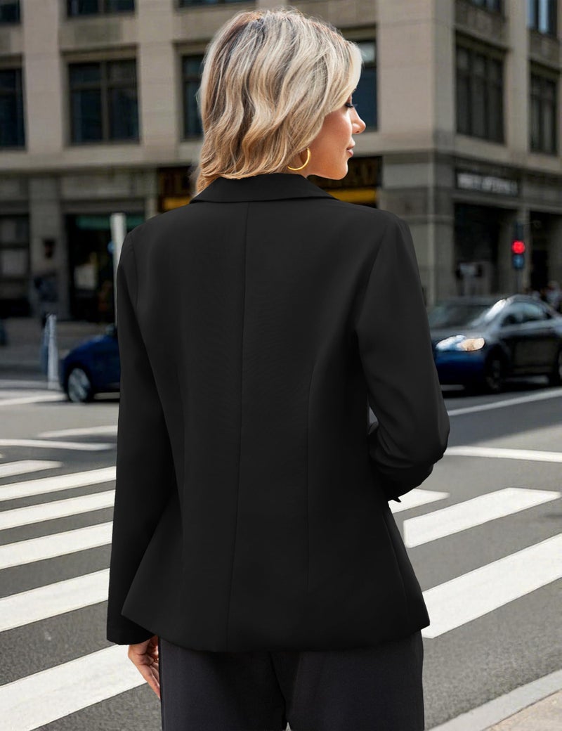GoMamee Women's Blazers Business Casual Long Sleeve Work Office Suit Jackets Blazer with Pockets Black, Medium - Image 4