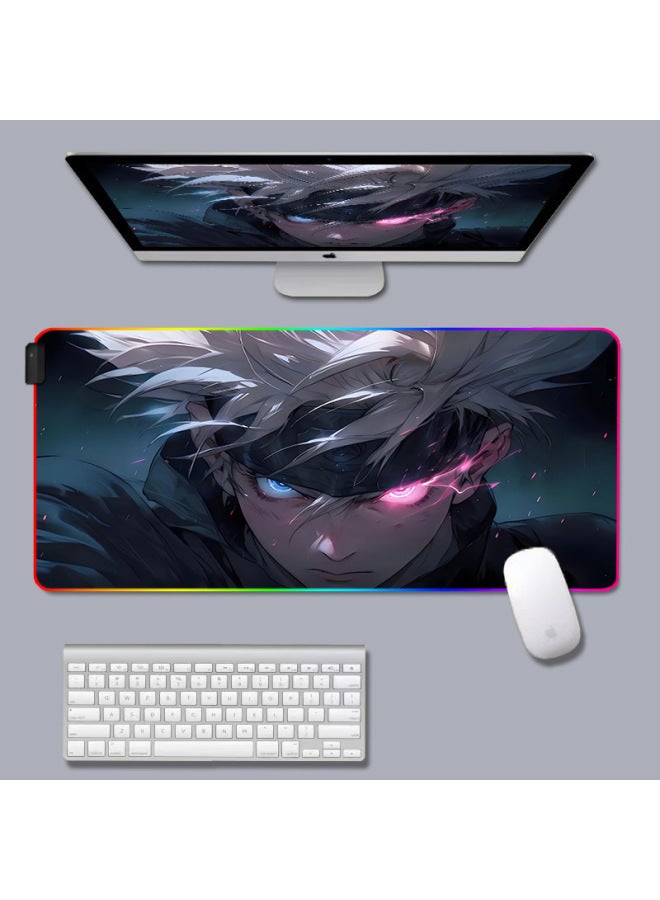 Spell Back To War Secondary Animation Mouse Pad Five Enlightenment Luminous RGB Peripheral Game Pad Computer E-sports Table Pad-Colour:400X700X4mm-Pattern:Spell Return -8