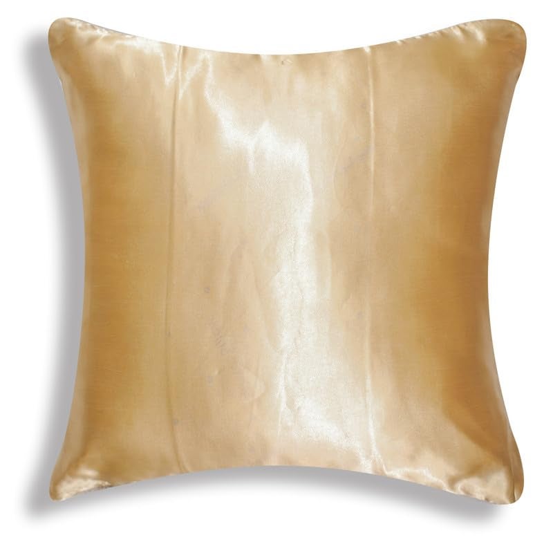 Vendola Decorative Foil Blackout Cushion Cover 24 Inch x 24 Inch, Sofa Pillow Cover Set, Beige Color, Foil Shimmer Glittery Pattern, Diwali Festive, (Beige, 24X24 Inches, Set of 2) - Image 4