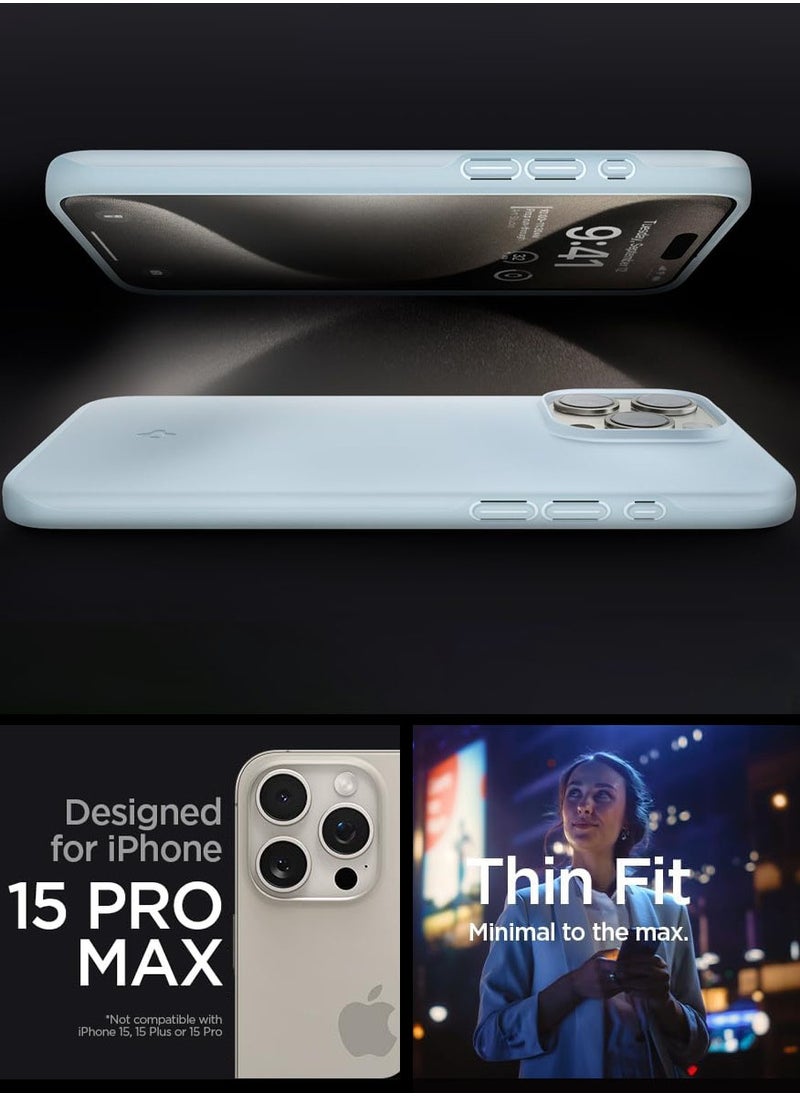 Spigen - Thin Fit for iPhone 15 Pro Max Case Cover - Mute Blue - Image 1