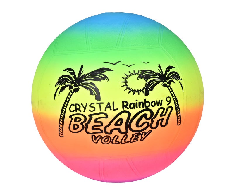 Jupiter Industries CrystalBall™ Inflatable Vinyl Ball for Pool, Beach & Garden| Perfect for Children Outdoor & Indoor Play| PVC Ball for Kids with 2 Inflating Pins| Size 9 Inches | Multicolor - Image 1