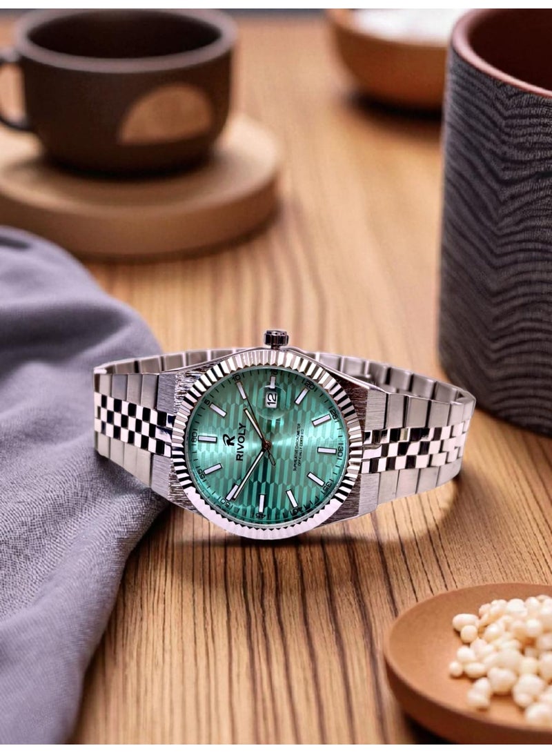 Rivoly Men's Stainless Steel Analog Quartz Watch, Easy to Read Fashion Design Waterproof Classic Luxury. - Image 5