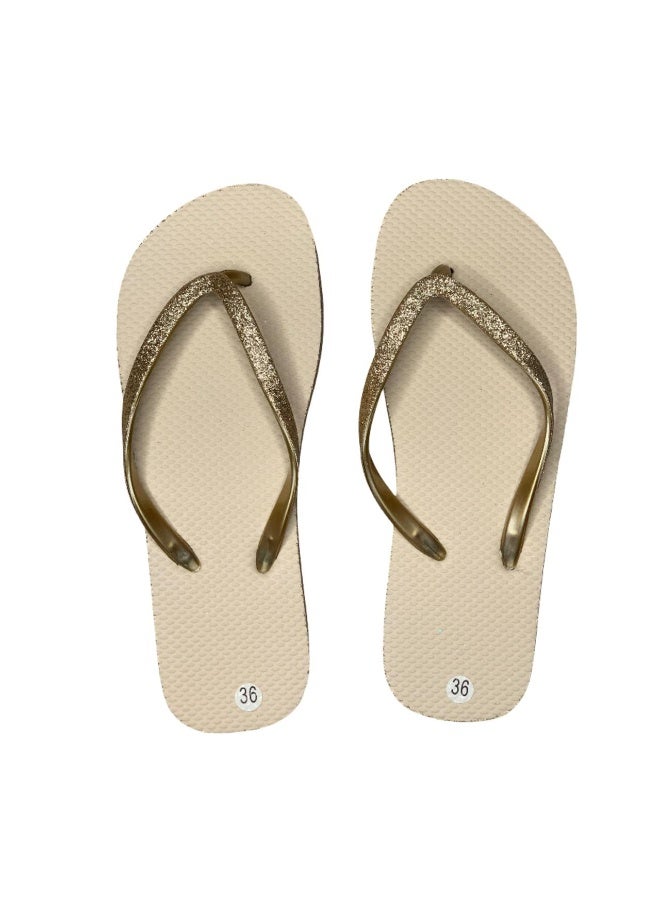 Influence Germany Women's Glitter Strap Flip-Flops – light brown - Image 1