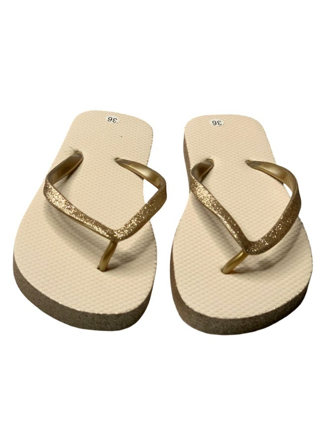 Influence Germany Women's Glitter Strap Flip-Flops – light brown - Image 3