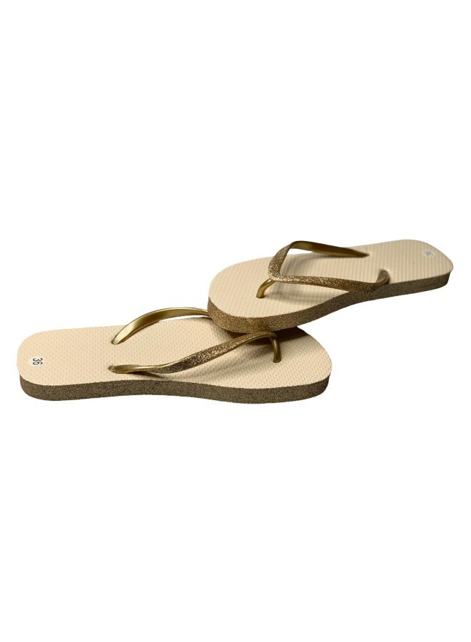 Influence Germany Women's Glitter Strap Flip-Flops – light brown - Image 4