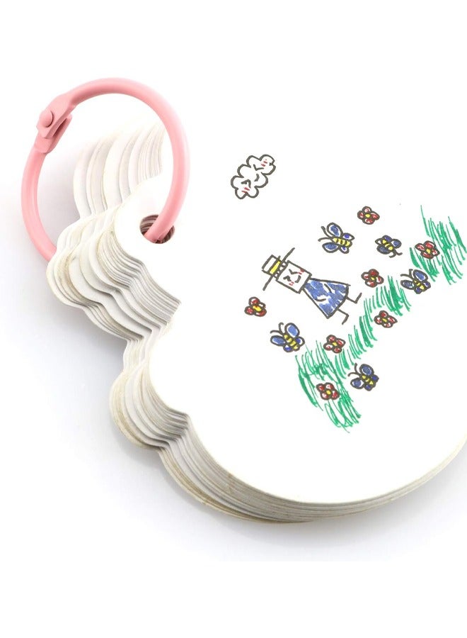 100 Pieces Loose Leaf Binder Rings, Plastic Binder Rings Pink Book Loose Leaf Binder Rings Plastic Book Rings for Scrapbook Notebook Keychain - Image 2