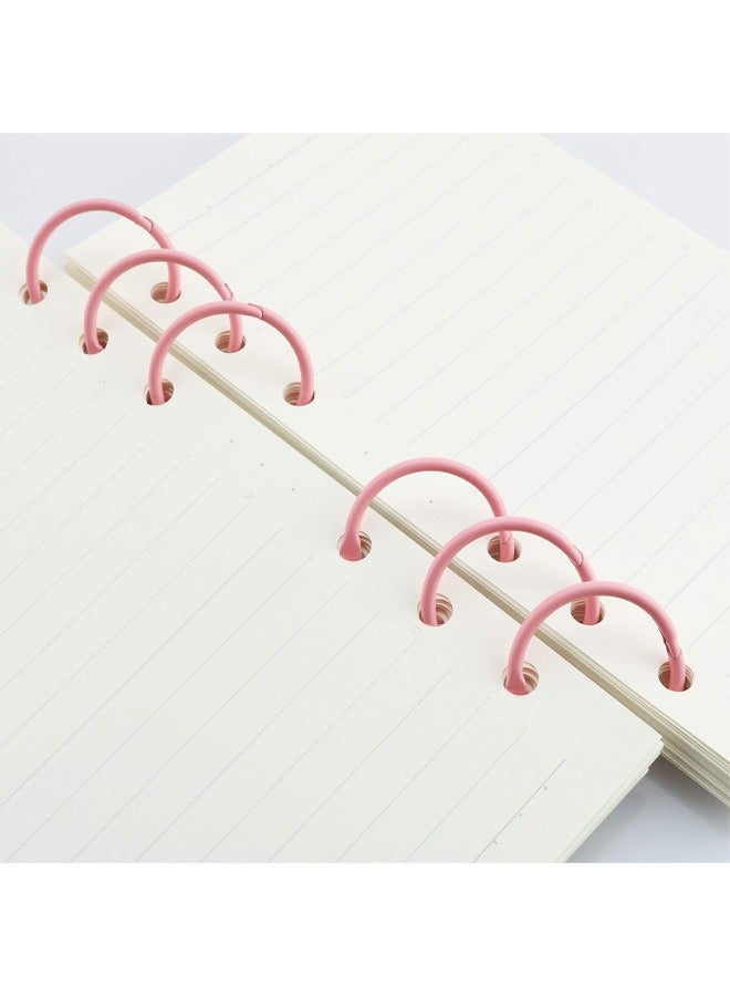 100 Pieces Loose Leaf Binder Rings, Plastic Binder Rings Pink Book Loose Leaf Binder Rings Plastic Book Rings for Scrapbook Notebook Keychain - Image 5