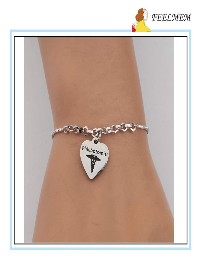 FEELMEM Phlebotomist Gifts Caduceus Charm Phlebotomy Slider Bracelet Nurse Phlebotomy Technician Hematologist Gift - Image 4