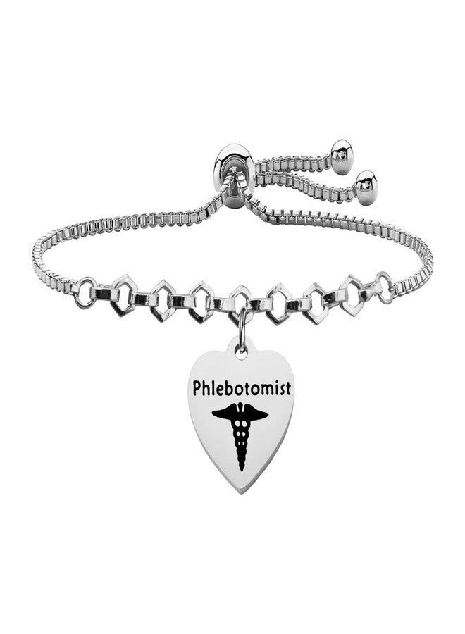 FEELMEM Phlebotomist Gifts Caduceus Charm Phlebotomy Slider Bracelet Nurse Phlebotomy Technician Hematologist Gift - Image 1