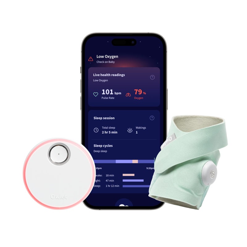 Owlet Dream Sock® - FDA-Cleared Smart Baby Monitor - Track Live Pulse (Heart) Rate, Oxygen in Infants - Receive Notifications - Image 1