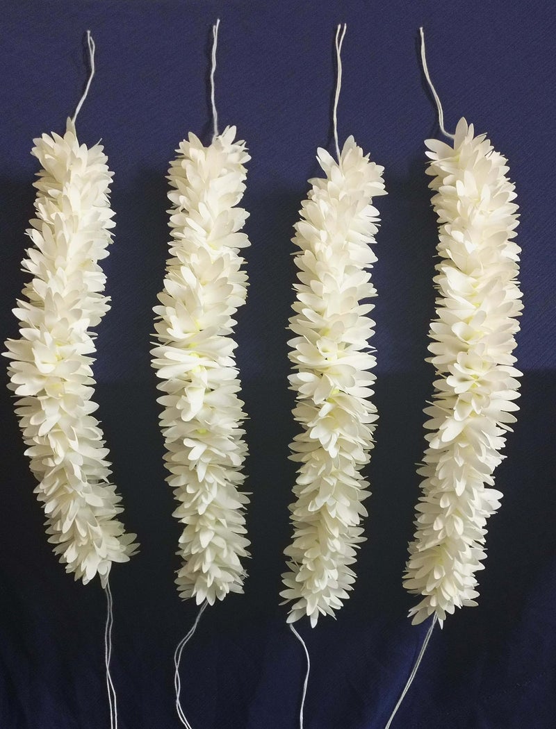 Afarza Fabric Artificial gajra for hair bun juda accessories mogra jasmine for women pack of 4 pcs.White - Image 3