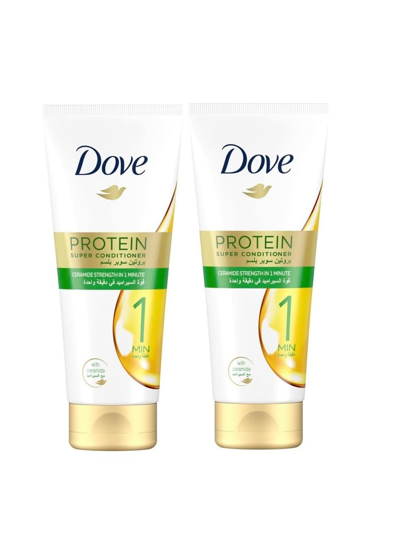 دوف بلسم البروتين الفائق، قوة سيراميد في دقيقة واحدة، 180 مل، عبوة من 2