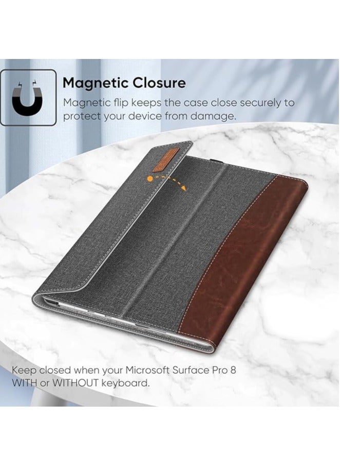 Fintie Case for 13 Inch Microsoft Surface Pro 8 – Multi-Angle Viewing Portfolio Business Cover with Pocket and Stylus Holder - Image 2