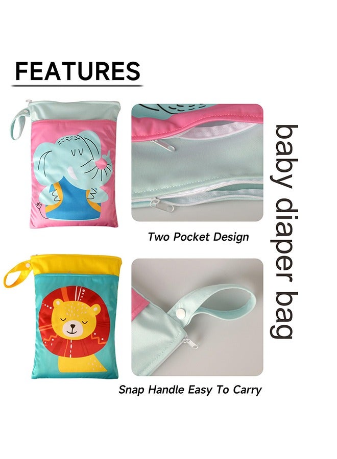 meayul Wet Dry Bags, 2PCS Baby Diaper Bag, Reusable Waterproof Bag, Diaper Bag Organizing Pouches with Zipper and Pocket, Travel Laundry Bags with Hanging Rope, for Travel Beach Pool Daycare Soiled Baby Items Yoga Gym Bag for Swimsuits or Wet Clothes  - Image 4