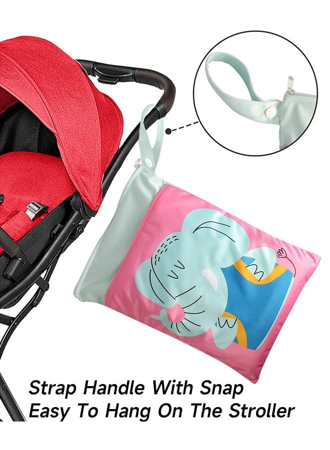 meayul Wet Dry Bags, 2PCS Baby Diaper Bag, Reusable Waterproof Bag, Diaper Bag Organizing Pouches with Zipper and Pocket, Travel Laundry Bags with Hanging Rope, for Travel Beach Pool Daycare Soiled Baby Items Yoga Gym Bag for Swimsuits or Wet Clothes  - Image 5