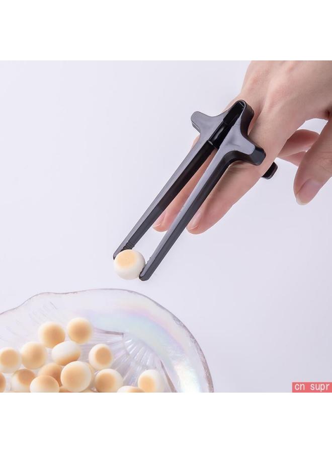 Multifunctional Snack Clip Not Dirty Hands Potato Chips Plastic Food Clip Kitchen Food Clip Small Clip To Eat Other-Color:Black Chopsticks 4 Pairs  - Image 1