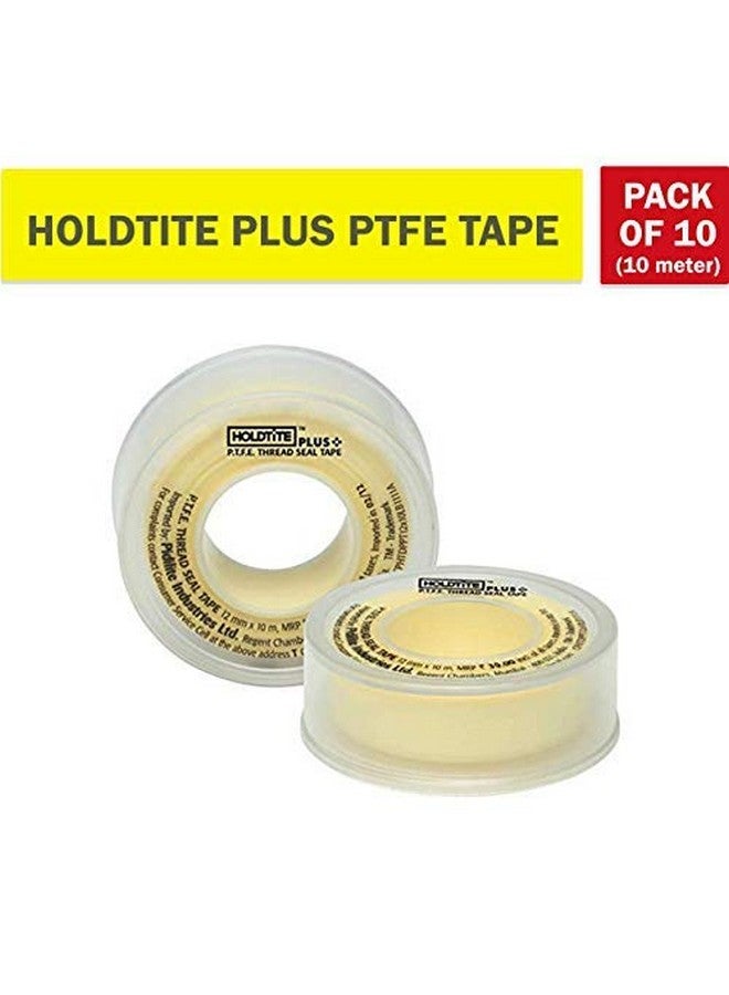 Pidilite HOLDTITE PLUS PTFE TAPE Used for pipe fittings & fixing water Leak - 12mm X 10meter - Pack of 10, White - Image 2