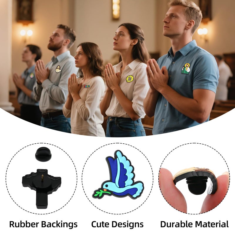 XHAOYEAHX Christian Pins 30 PCS Inspirational Faith Lapel Pins for Jackets Backpacks Hats Religious Accessories Gifts for Church Members Party Favors - Image 3