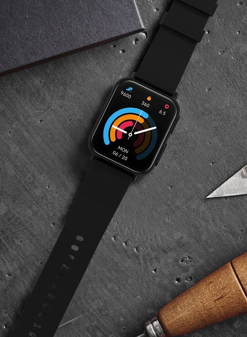 AROAQ Tk10 Smart Watch, Touch Screen Tactical Smartwatch, Hd Display Health Montoring Watch, Blood Presssure Temperature Monitoring Heart Rate  Smart Watch, Black shell (blue silica gel) - Image 4