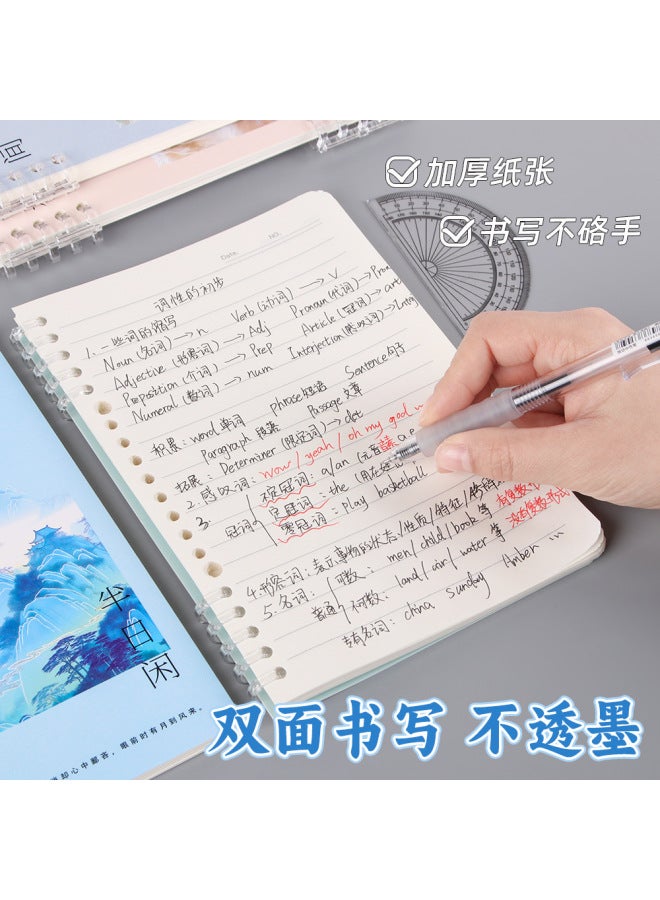 HELPS Creative Guofeng A5 Coil Book Students Use Thickened Horizontal Line Book Loose-leaf Notepad High Color Value Hand Book - Image 3