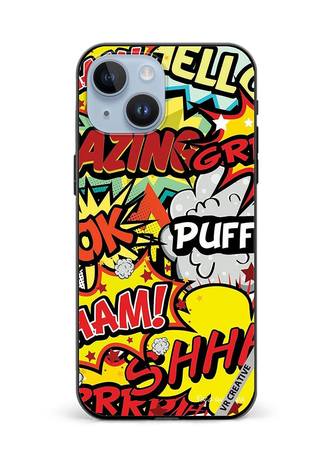 VR CREATIVE Protective Case Cover For Apple iPhone 15 Plus Multibrand Stickers Design Multicolour - Image 1