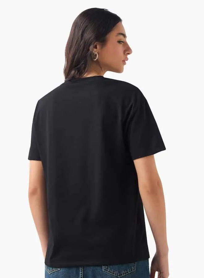 2Xtremz 2Xtremz Embellished Crew Neck T-shirt with Short Sleeves