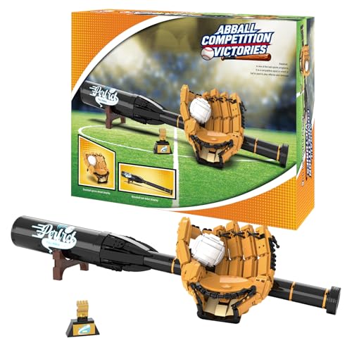 Sosuy Baseball Building Blocks Sets for Boys 968 Pcs with Bat Glove Ball Trophy and Display Stand Educational STEM Toys for Boy Kids Men Teen for Sports Fan Model for Play Display - Image 1