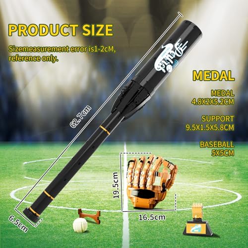 Sosuy Baseball Building Blocks Sets for Boys 968 Pcs with Bat Glove Ball Trophy and Display Stand Educational STEM Toys for Boy Kids Men Teen for Sports Fan Model for Play Display - Image 5
