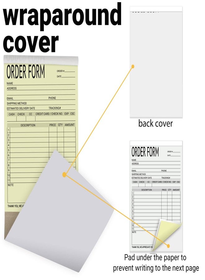 suituts 6 Pack Sales Order Books Work Order Form Pads, 2 Part Carbonless, 5.5 x 8.5 Inch Invoice Receipt Book for Small Business(50 Sets Per Book) - Image 3