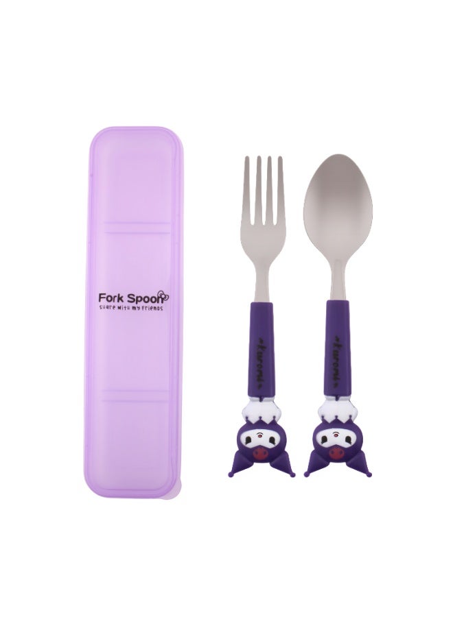 CRAVISTA Stainless Steel Kids Cutlery Set with Case for School – Kids Spoon and Fork Set for Lunch Box – Toddler Utensils for Travel | Children Flatware Tableware with BPA Free Handles