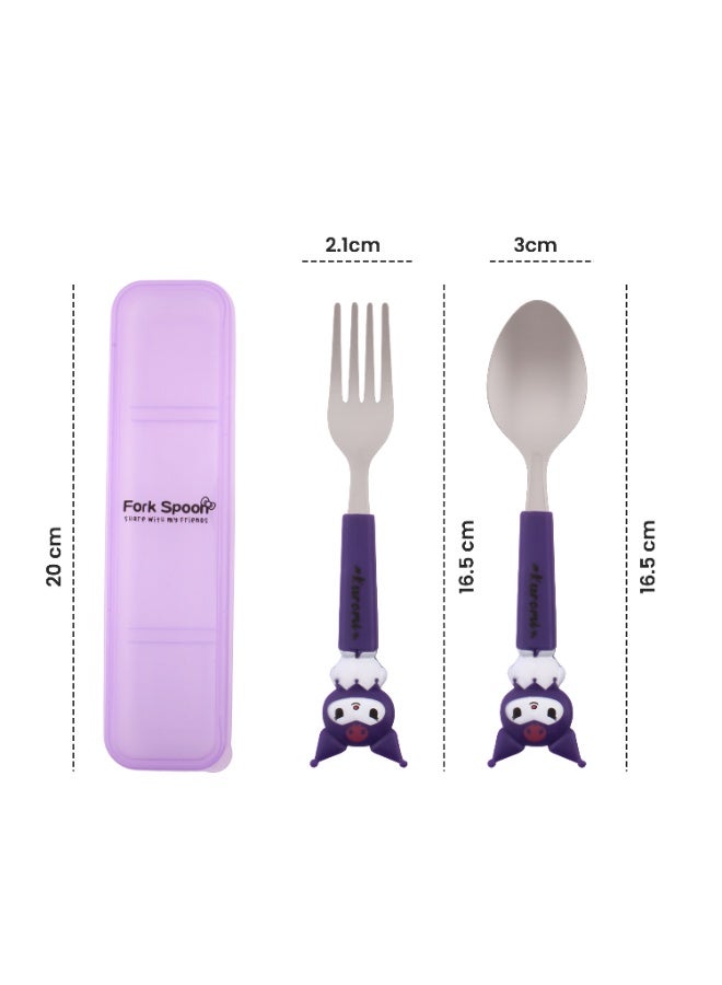 CRAVISTA Stainless Steel Kids Cutlery Set with Case for School – Kids Spoon and Fork Set for Lunch Box – Toddler Utensils for Travel | Children Flatware Tableware with BPA Free Handles - Image 4