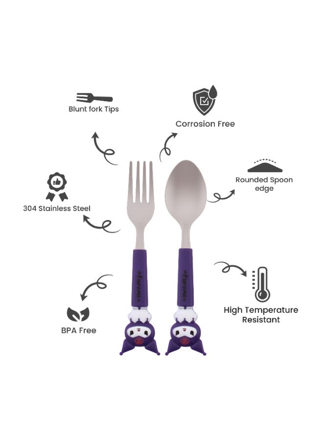 CRAVISTA Stainless Steel Kids Cutlery Set with Case for School – Kids Spoon and Fork Set for Lunch Box – Toddler Utensils for Travel | Children Flatware Tableware with BPA Free Handles - Image 2