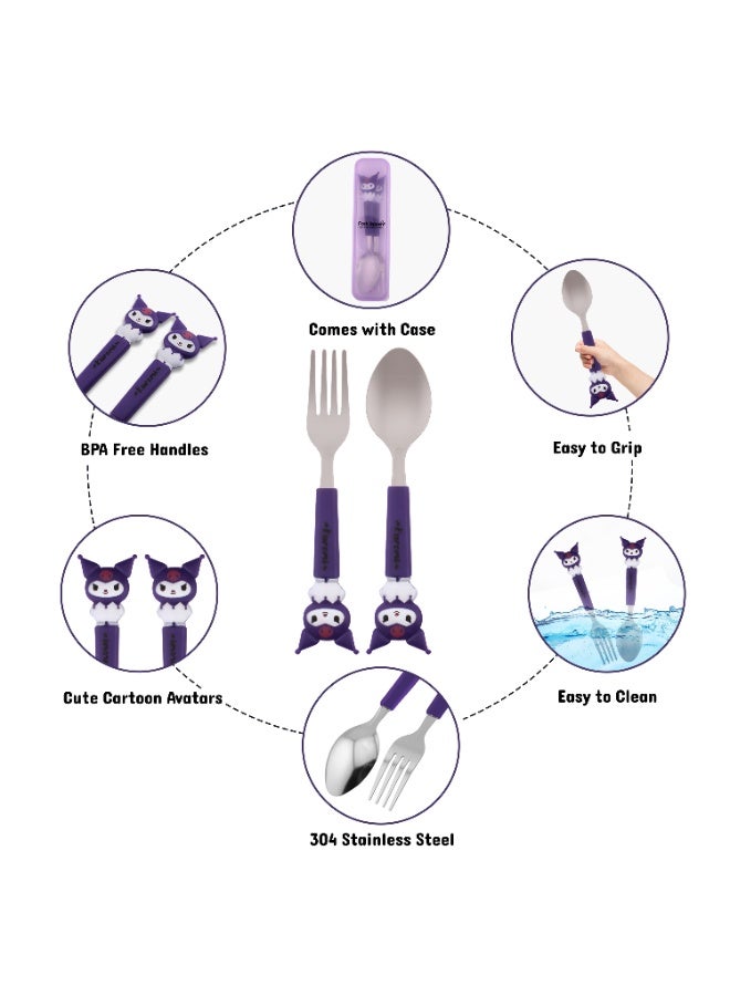 CRAVISTA Stainless Steel Kids Cutlery Set with Case for School – Kids Spoon and Fork Set for Lunch Box – Toddler Utensils for Travel | Children Flatware Tableware with BPA Free Handles - Image 3