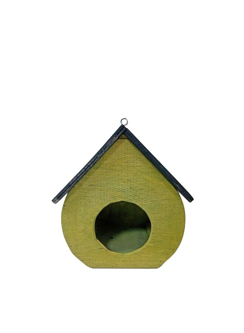 Green Wooden Mini Bird House - Image 1